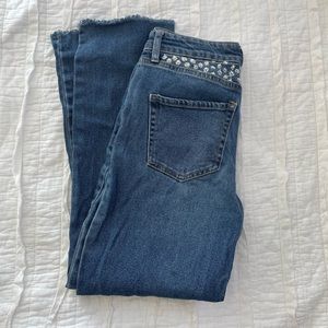 Wild Fable high rise, hand embroidered jeans